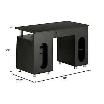 Techni Mobili 47.25" Ergonomic Computer Drawers & File Cabinet for Home Office Storage, Espresso Writing Desk, ONE Size