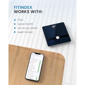FITINDEX Wi-Fi Scale for Body Weight, FSA HSA Eligible Bluetooth Body Fat Scale Smart Digital Weight BMI Scale, Bathroom Scale 13 Body Composition Analysis Health Monitor with ITO Coating Technology