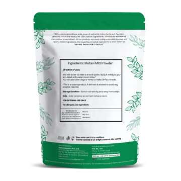 H&C HERBAL INGREDIENTS EXPERT 100% Pure Fuller's Earth Clay (Multani Mitti) - 1/2 lb / 227 gm | Exfoliates & Cleanse the Skin | Helps Removing Dead Skin Cells | Supports Blood circulation