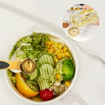 LIFETOWE Gold Measuring Cups and Spoons for Precision Cooking