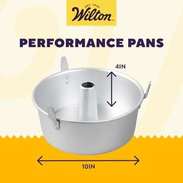 Wilton Angel Food Tube Cake Pan with Removable Inner Core, Durable Aluminum, 10-Inch