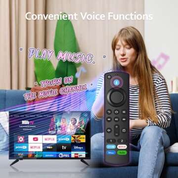 Souppzoe Replacement Voice Remote for Fire Smart TVs Stick/TV Cube/4K Max/4K/Lite and for All Insignia/Pioneer Fires Smart TVs