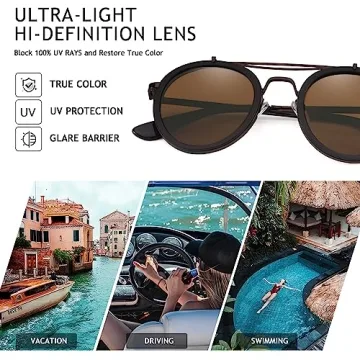 VentiVenti Vintage Steampunk Polarized Sunglasses for All