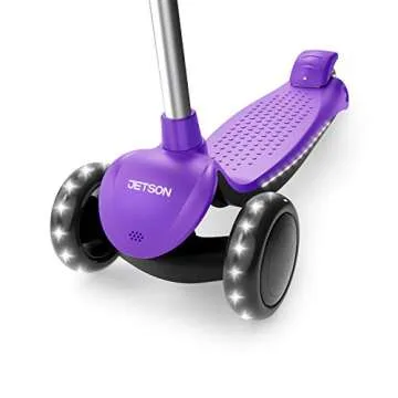 Jetson Scooters - Lumi 3 Wheel Kick Scooter (Purple) for Kids - Adjustable Height, Light Up LEDs, Ul...