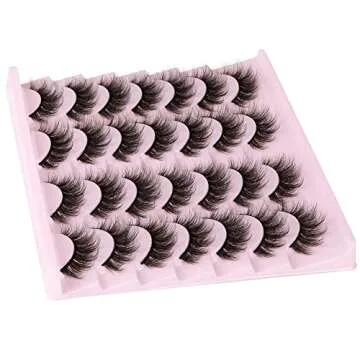 Fluffy Mink Lashes: 14 Pairs for Natural Volume