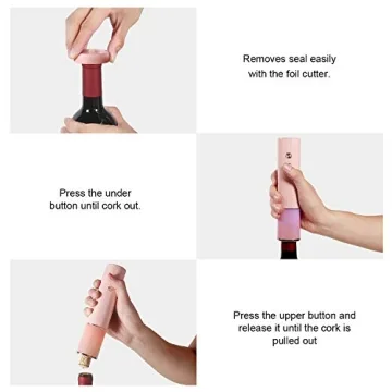 Electric Wine Opener Rechargeable Corkscrew in Pink