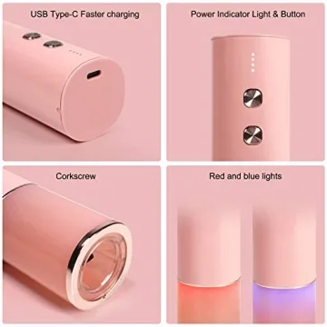 Electric Wine Opener Rechargeable Corkscrew in Pink