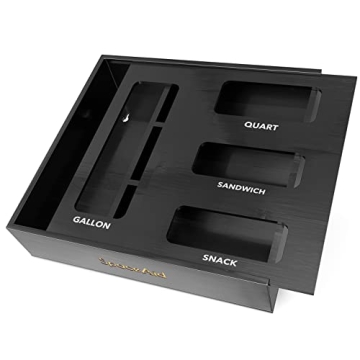 SpaceAid Bag Storage Organizer for Kitchen Drawer, Bamboo Organizer, Compatible with Gallon, Quart, ...