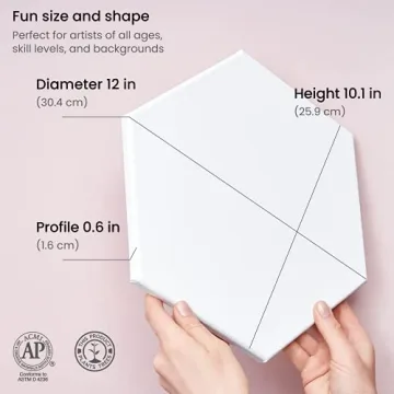 Arteza Hexagonal Stretched Canvas, Pack of 9 for Painting