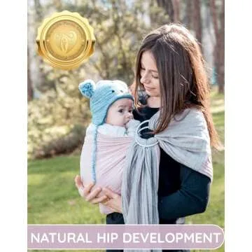 Comfortable Baby Ring Sling for Newborns - Grey Rose