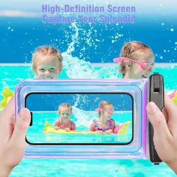 Waterproof Phone Pouch Floating - Waterproof Phone Case- Float Cell Phone Dry Bag for iPhone 15 14 13 12 11 Pro Max, Galaxy S24 S23 S22 Ultra Google, Up to 7.5" Phones -Dazzling Colorful Purple