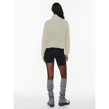 LASLULU Womens Cozy Cropped Sherpa Pullover Sweatshirt