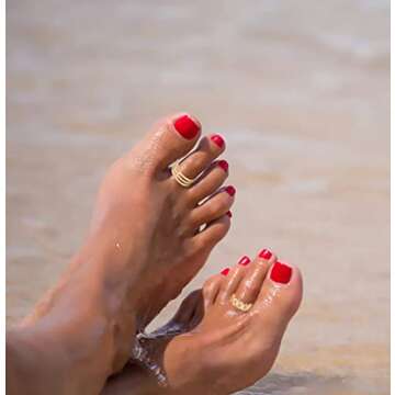 Honsny 12PCS 14K Gold/Silver Plated Toe Rings for Women Adjustable Band Rings Open Flower CZ Toe Ring Set Beach Foot Jewelry