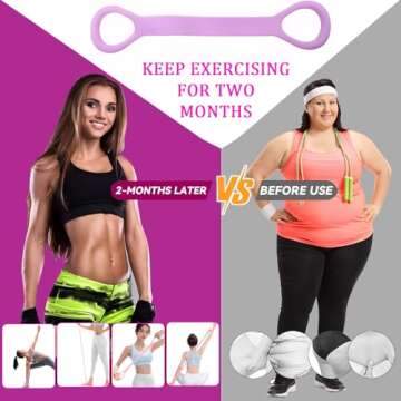 OUNAN Figure 8 Resistance Band 3 PCS,Elastic Band, Women Arm Workout Equipment, Upper Body Workout B...