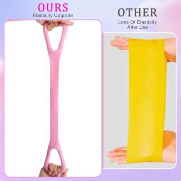 OUNAN Figure 8 Resistance Band 3 PCS,Elastic Band, Women Arm Workout Equipment, Upper Body Workout Bands,Gym Stretch Strap for Yoga and Pilates, a, Portable Fitness Bands in Pink, Blue, and Purple