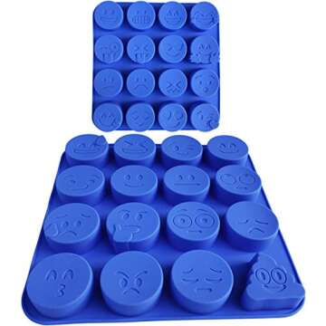 Sized Silicone Emoji Molds - 32 Cavity 2 Pack Set by Kitchen