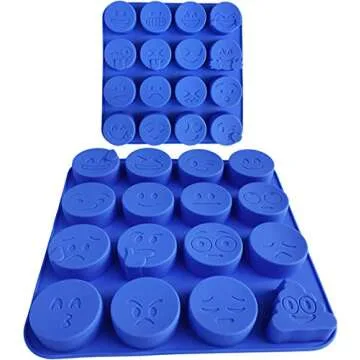 Sized Silicone Emoji Molds - 32 Cavity 2 Pack Set by Kitchen
