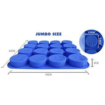 Sized Silicone Emoji Molds - 32 Cavity 2 Pack Set by Kitchen
