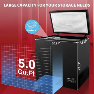 Rosmena 5.0 cu ft Chest Freezer with Removable Basket