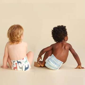The Honest Company Clean Conscious Diapers | Plant-Based, Sustainable | Dots & Dashes + Multi-Colored Giraffes | Club Box, Size 1 (8-14 lbs), 78 Count