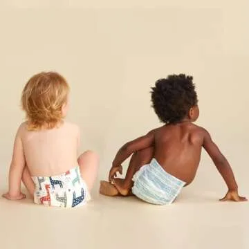 The Honest Company Clean Conscious Diapers | Plant-Based, Sustainable | Dots & Dashes + Multi-Colored Giraffes | Club Box, Size 1 (8-14 lbs), 78 Count