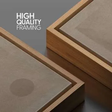 SIGNWIN Framed Canvas Print Wall Art Retro Geometric Grunge Landscape Abstract Shapes Illustrations Modern Art Decorative Boho Relax Nordic for Living Room, Bedroom, Office - 16"x16" Natural