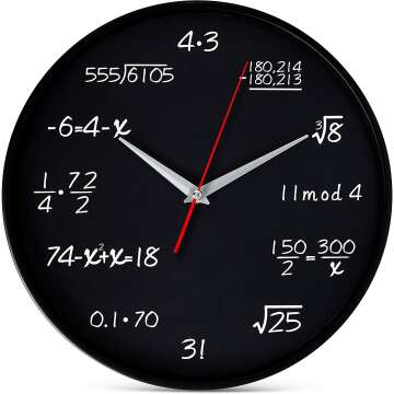 Unique Math Wall Clock - Silent & Non-Ticking Design