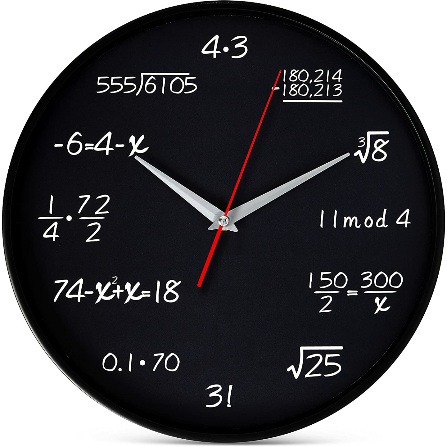 Unique Math Wall Clock - Silent & Non-Ticking Design