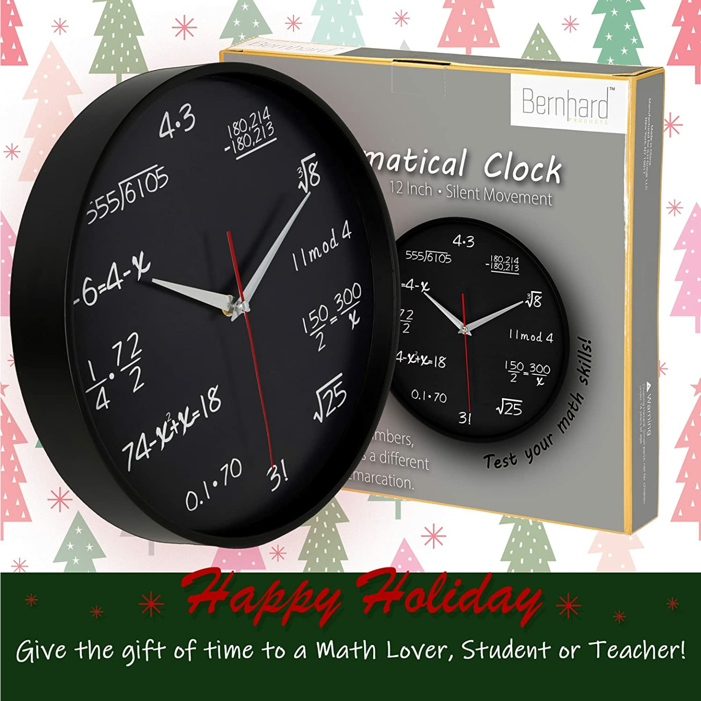 Unique Math Wall Clock - Silent & Non-Ticking Design
