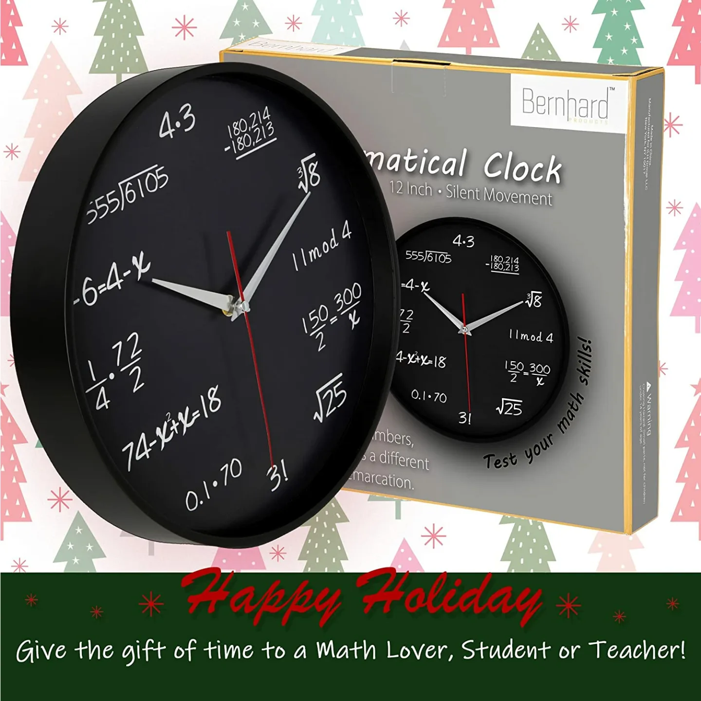 Unique Math Wall Clock - Silent & Non-Ticking Design
