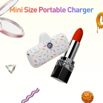 iWALK USB-C Portable Charger with Colorful Pattern, 20W PD Fast Charging 4800mAh Small Power Bank with LED Display, Compatible with iPhone 16/16 Plus/16 Pro/16 Pro Max, iPad, Airpods