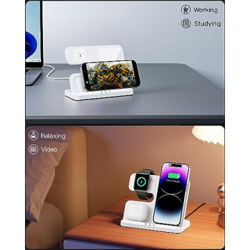 JARGOU 3-in-1 Charging Station Stylish Wireless Charger