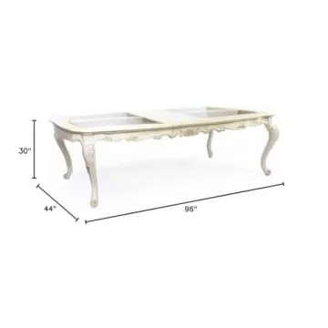 Elegant ACME Chantelle Dining Table with Marble Inlay
