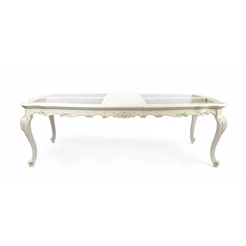 Elegant ACME Chantelle Dining Table with Marble Inlay