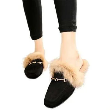 JOYMARS Women's Luxurious Backless Fur Slides | Comfort & Style