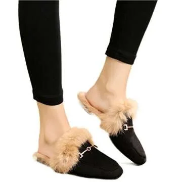 JOYMARS Women's Luxurious Backless Fur Slides | Comfort & Style