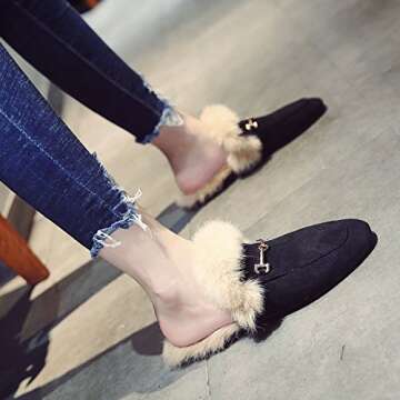 JOYMARS Women's Luxurious Backless Fur Slides | Comfort & Style