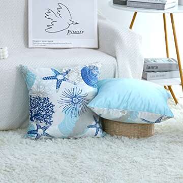 Tritard Nautical Coastal Throw Pillow Covers Outdoor Decorative Beach Ocean Themed Throw Pillowcases...