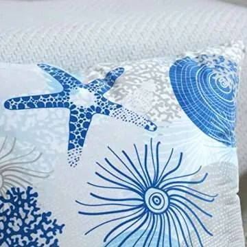 Tritard Nautical Coastal Throw Pillow Covers - Set of 2 Blue