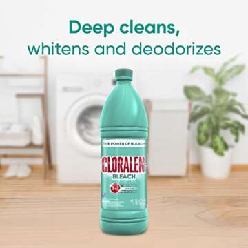 Cloralen - Household Cleaning Liquid Bleach, 3-In-1 High-Performance Multisurface And Multipurpose Laundry, Bathroom And Kitchen Cleaner - Regular (32.12 oz)
