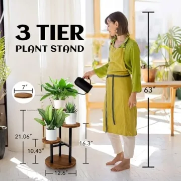 AUGOSTA 3 Tier Plant Stand for Indoor and Outdoor