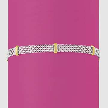 Ross-Simons Sterling Silver & Gold Bismark-Link Bracelet