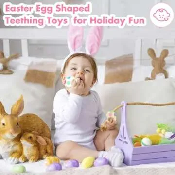 Colorful Easter Egg Silicone Teething Toys for Babies