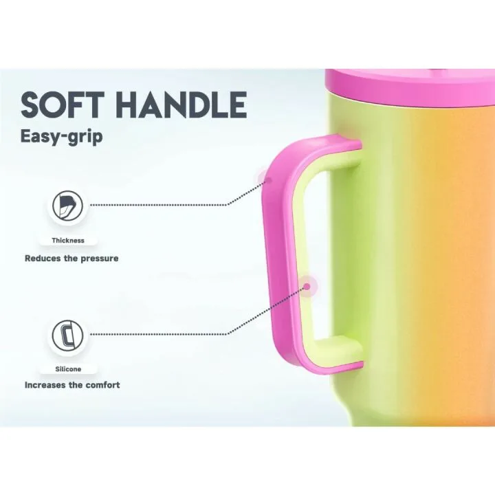 Meoky 40oz Insulated Tumbler with Handle & Straw