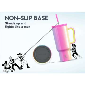 Meoky 40oz Insulated Tumbler with Handle & Straw