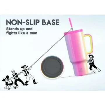 Meoky 40oz Insulated Tumbler with Handle & Straw