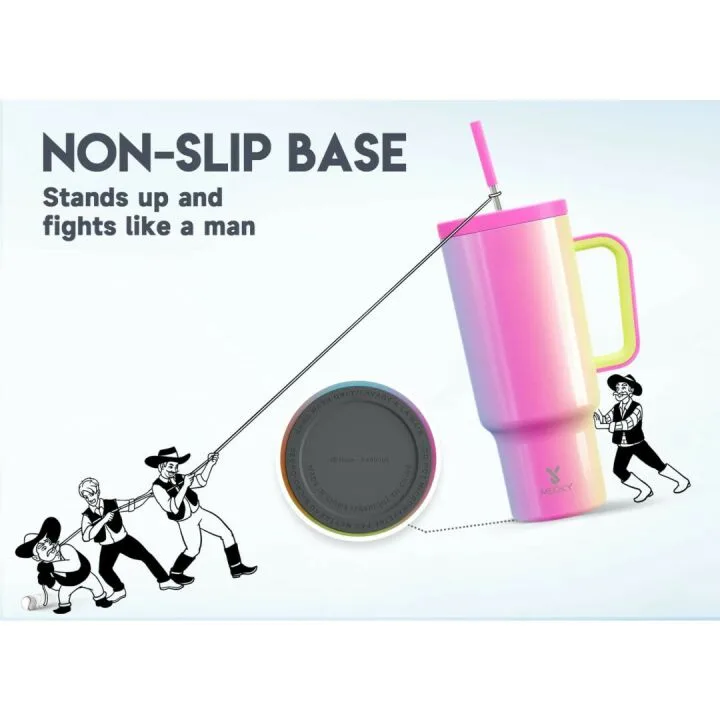 Meoky 40oz Insulated Tumbler with Handle & Straw