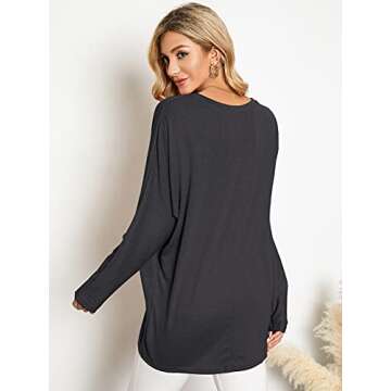 ZANZEA Women's Off-Shoulder Batwing Sleeve Blouse Casual Loose Oversized Baggy T-Shirt Sweater Pullover Top