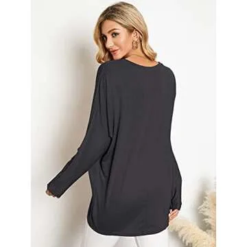ZANZEA Women's Off-Shoulder Batwing Sleeve Blouse Casual Loose Oversized Baggy T-Shirt Sweater Pullover Top