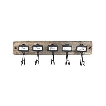 Spectrum Diversified Vintage Living™ Wall Mount 5 A-Hook w/Nameplates for Entryway Storage and Organization